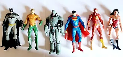 Buy 6x DC Justice League 7  Figure Bundle Batman Wonder Woman Flash Aquaman Cyborg • 18£