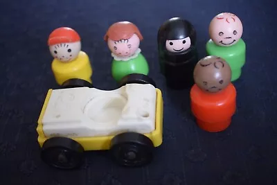 Buy Vintage Fisher-Price Little People Lot Of  5 Mixed Figures & Car • 7.99£