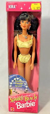 Buy Sparkle Beach Kira Barbie Doll #14351 1995 Mattel Sparkly Bracelet NRFB • 20.50£