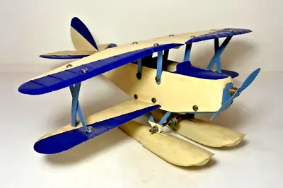 Buy Meccano Aeroplane TinTin Litho Toy Sea Plane / Biplane W/ Pilot - Airplane • 358.79£