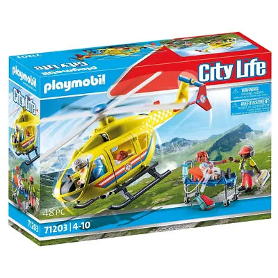 Buy Playmobil 71203 City Life Medical Ambulance Helicopter Vehicle Playset Brand New • 39.99£