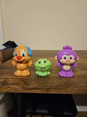 Buy Fisher Price Laugh & Learn Puppy's Smart Train Dog, Monkey & Frog Rattle Figures • 10£