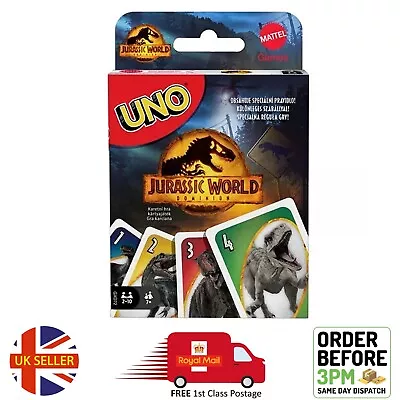 Buy Jurassic World Movie Uno Card Game Mattel Games UK Seller | UK Stock | FREE P+P • 7.99£