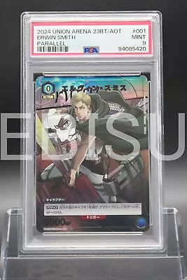 Buy Psa 9 Erwin Smith Aot-1-001 Parallel Attack On Titan Union Arena Japanese B855 • 1.75£