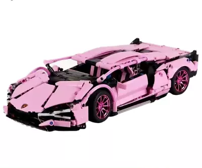 Buy MOC Technic Pink Lamborghini Sian Model Car 42115 Building Bricks & Blocks Set • 29.99£