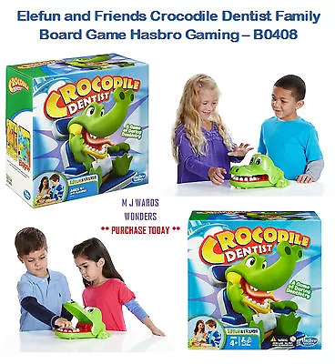 Buy Elefun And Friends Crocodile Dentist Family Board Game Hasbro Gaming – B0408 • 19.99£