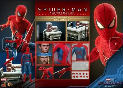Buy Hot Toys Spiderman No Way Home MMS680 ( New Red And Blue Suit ) Deluxe Version • 480£