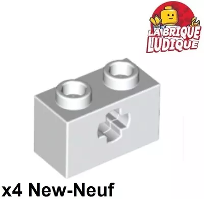 Buy Lego Technic 4x Brick 1x2 Axle Hole Axle White/White 32064 New • 1.58£