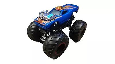 Buy Flaming Hot Rod Monster Truck 1:64 Blue Diecast Hot Wheels • 5.90£