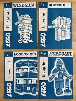 Buy Lego 1960's Full Set Of Blueprints. Windmill, London Bus, Astronaut & Boathouse • 84.99£