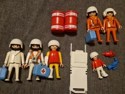 Buy Vintage 1974 Playmobil 3789 Old Helicopter Rescue Medical Rescue Figures And Ext • 4.99£