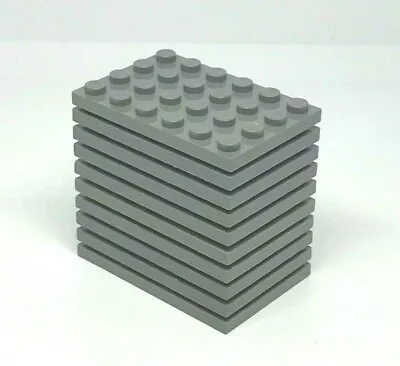 Buy LEGO: 10x 4x6 Plate - REF 3032 Dark Blue Grey - Set 10294 7937 10255 7739 • 6.08£