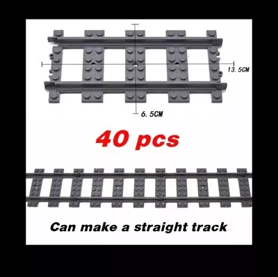 Buy LEGO Straight Train Track Railway Part X 40 Bundle Set  53401 6037688 • 34.99£