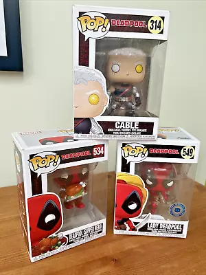 Buy Funko Pop! Marvel: Holiday - Deadpool (Holiday Turkey) Lady Deadpool And Cable • 33£