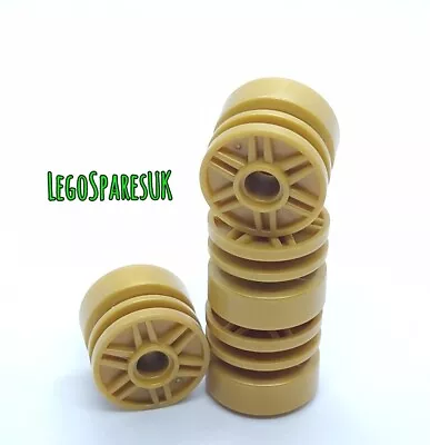 Buy LEGO Part 6109685 / 55981 Wheel 18mm D. X 14mm With Pin Hole Pearl Gold. Qty X 4 • 2.99£