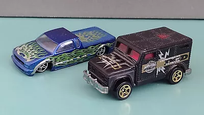 Buy Hot Wheels Blue Steel Flame Lowrider Pick-up And Dept.of Defense Secure Van • 0.79£