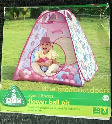 Buy ELC Flower Ball Pit Pop Up Tent House Indoor Or Outdoor Use Girls Summer • 9.99£