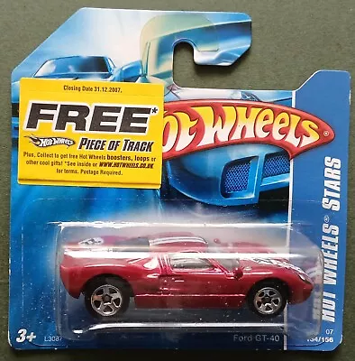 Buy Hot Wheels 2006 Ford Gt-40, Red/white Stripes, Short Card. • 4.99£