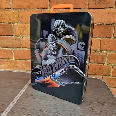 Buy Hot Wheels Storage Box Tin With 50 Hot Wheels Cars Gorilla Car Cover Good Cond. • 49£