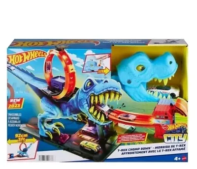 Buy Hot Wheels City T-Rex Chomp Down Playset Brand New In Box • 40£