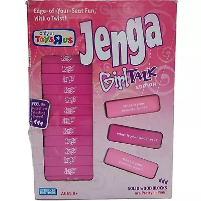 Buy Jenga Girl Talk Edition Pink Wood Blocks Drinking Party Game Parker Brothers • 14.99£