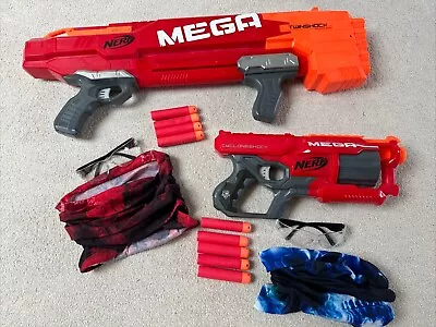 Buy Nerf Gun Mega Twinshock & Mega Cycloneshock Bullets Safety Glasses Balaclava • 25£