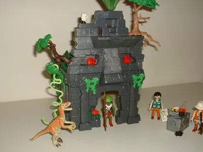 Buy Playmobil Dinosaur - Lost Temple With Raptor, Native & Hunting Team. • 16£