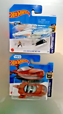 Buy HOT WHEELS STAR TREK U.S.S. ENTERPRISE NCC-1701 & STAR WARS X-34 Landspeeder New • 10£