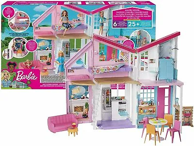 Buy Barbie Malibu House Childrens Doll House Playset Toy 25+ Accessories Fold-able • 89.99£
