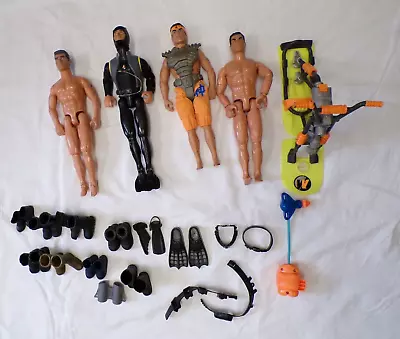 Buy Bundle Action Man Figure X4 Scuba Martial Art, Jetski, 8 Pairs Boots, Clothes #9 • 12£