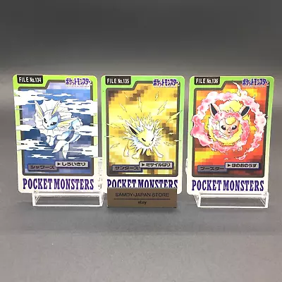 Buy Vaporeon Jolteon Flareon Bandai Carddass Part 3 & 4 Pokemon Card Japanese • 26.09£