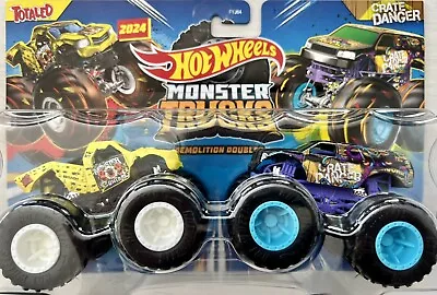 Buy Hot Wheels Monster Trucks Demolition Doubles Totaled Vs Crate Danger 1:64 New • 17.95£