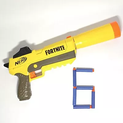 Buy NERF FORTNITE SP-L Elite Dart Blaster Gun Yellow SHHHH... Silencer - WITH DARTS • 9.95£