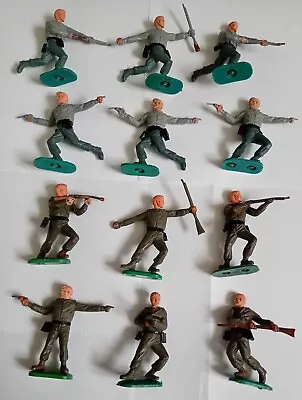 Buy Vintage Plastic Toy Soldiers 1/32: Twelve 1960's Timpo Khaki & German Swoppets  • 5.99£