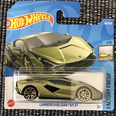 Buy Hot Wheels Lamborghini Sian FKP 37 Met Green Short Card New • 8£