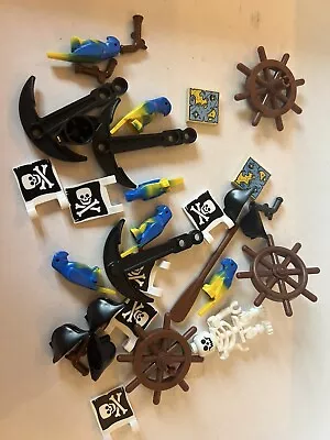 Buy Lego Pirate Bundle Wheel Flag Anchor Parrot Gun Hat • 5£