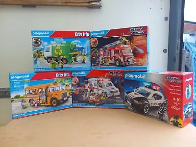 Buy Playmobil Fire Engine / Police / Ambulance / Bin / Coach 5 Sets BNIB • 21£