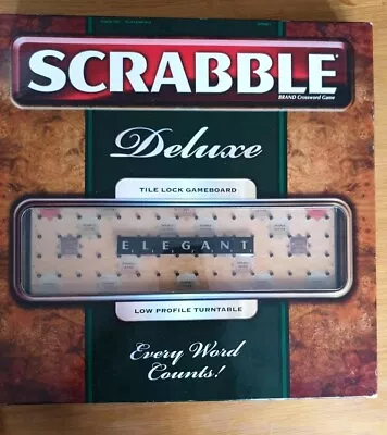 Buy Scrabble Deluxe Tile Lock Game Low Profile Turntable 2009 Mattel Complete Boxed • 39.99£