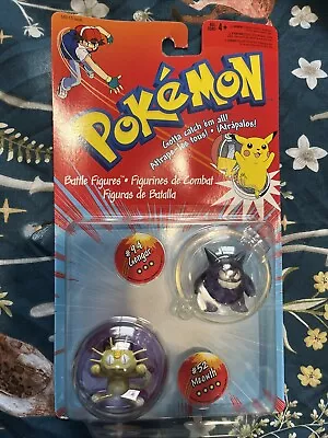 Buy Original Vintage Pokémon Battle Figures Gengar & Meowth Sealed Box Hasbro 1999 • 18£
