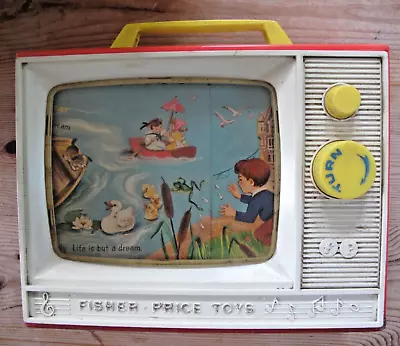 Buy Fisher Price Toy Vintage 1966 Two Tune Giant Screen Music Box TV Working Cond • 14.95£