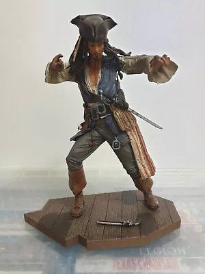 Buy Pirates Of The Caribbean Captain Jack Sparrow Figure - NECA Ship Deck Base • 11.90£