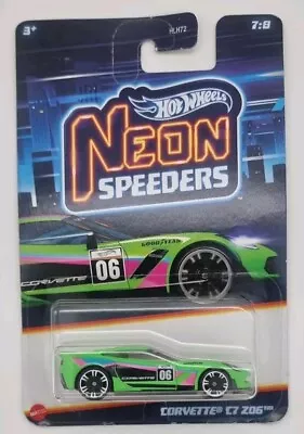 Buy Hot Wheels Corvette C7 Z06 Neon Speeders 7/8 • 10.99£