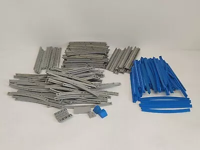 Buy Vintage Lego Train  Tracks Grey Blue 12v 100s Bundle Straight Curve Parts 200+ • 39.99£