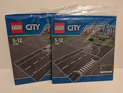 Buy LEGO City 7280 + 7281 - Straight + Curved Road Plates Two Packs -  New Sealed  • 34.99£