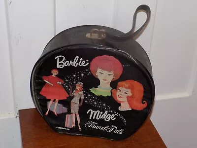 Buy Vintage 1963 Barbie Midge Travel Pals Round Zipper Case By Mattel • 51.26£