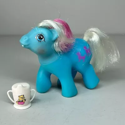 Buy Vintage My Little Pony Baby Fifi G1 Baby Pony With First Tooth + Cup Hasbro 1986 • 8.99£