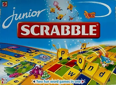 Buy Scrabble Junior Board Game - 'Two Fun Word Games In One' By Mattel 1999 ~ VGC • 9.25£