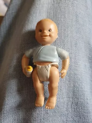 Buy Vintage Fisher Price Loving Family Dollhouse  Baby Boy Figure Blue With Bottle • 5£