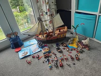 Buy Playmobil Pirate Ship 5135 With Instructions Extras 4139 Raft Island 6241 Float • 60£