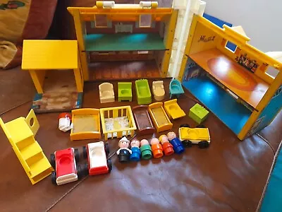 Buy Vintage Fisher Price Play Family House - Loads Of Accessories And Figures • 25£